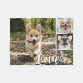 LIEBE Dog 4 Foto Collage Paw Prinz Herz Fleecedecke (Vorderseite (Horizontal))