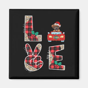 Liebe Dog Boxer Riding Red Car Weihnachtssüßer für Magnet