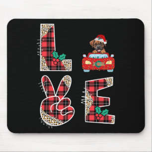 Liebe Dog Boxer Riding Red Car Weihnachtssüßer für Mousepad
