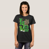 Liebe Dog Paw Leopard Clovers St Patrick S Day T-Shirt (Vorne ganz)