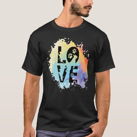 Liebe Dog Paw Liebe Farbe für Hunde T-Shirt (Vorderseite)