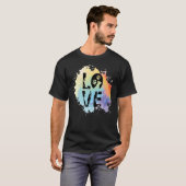 Liebe Dog Paw Liebe Farbe für Hunde T-Shirt (Vorne ganz)