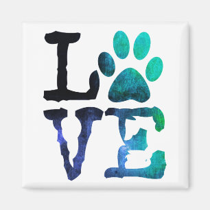 Liebe, Dog Paw Print Magnet