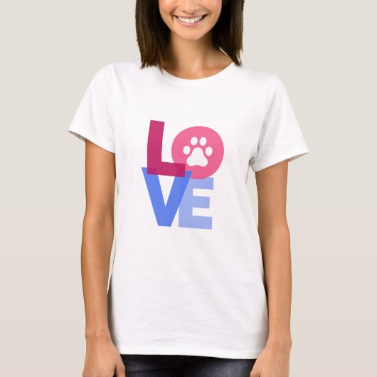 LIEBE Dog Paw T-Shirt (Vorderseite)