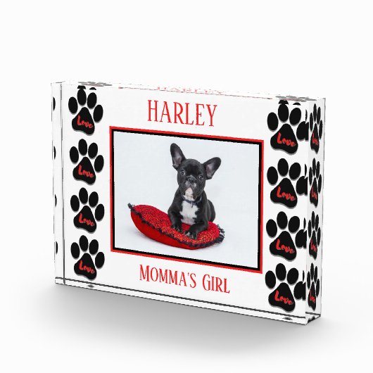 Liebe Dog Paws Horizontaler Blockblock Fotoblock (Rechts)