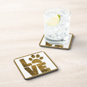 Liebe Dog Paws Pet Getränkeuntersetzer (Rechte Seite)