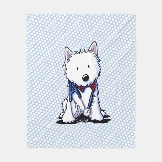 Liebe Doktor Westie Dotted Throw Blanket Fleecedecke (Vorderseite)