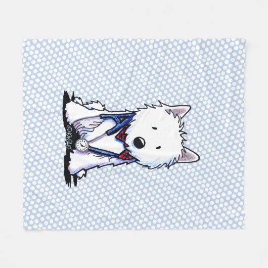 Liebe Doktor Westie Dotted Throw Blanket Fleecedecke (Vorderseite (Horizontal))