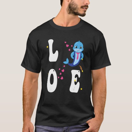 Liebe Dolphins Dolphin Sea Grafik Design T-Shirt (Vorderseite)
