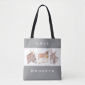 Liebe Donkeys Gray Tote Bag Tasche (Vorderseite)