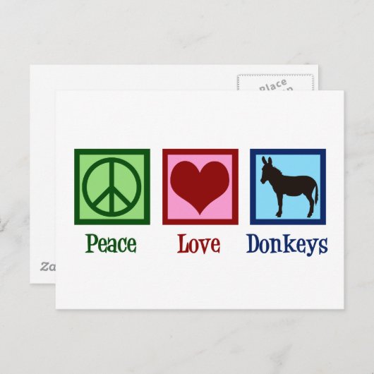 Liebe Donkeys Postkarte (Vorne/Hinten)