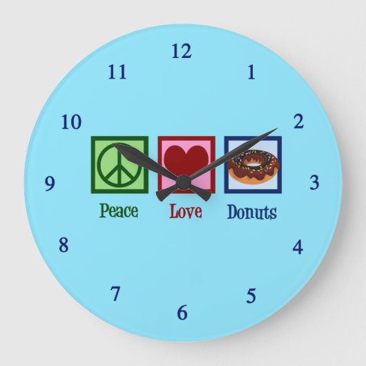 Liebe Donuts Große Wanduhr (Vorderseite)