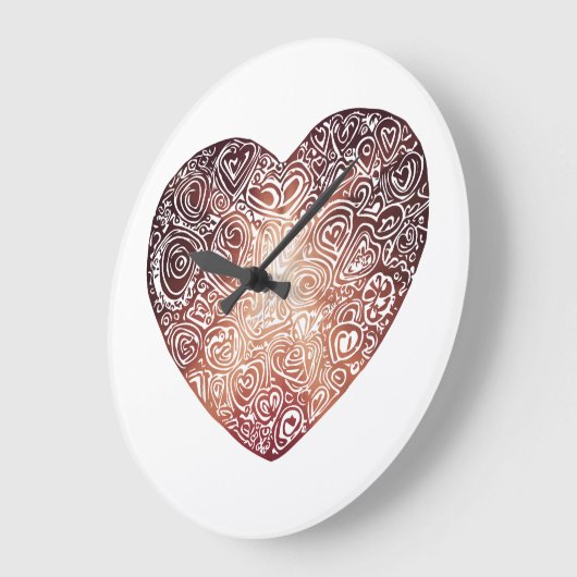 Liebe Doodle Abstrakte Kunst Große Wanduhr (Winkel)