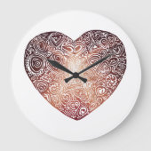 Liebe Doodle Abstrakte Kunst Große Wanduhr (Vorderseite)