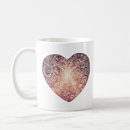 Liebe Doodle Abstrakte Kunst Kaffeetasse (Links)