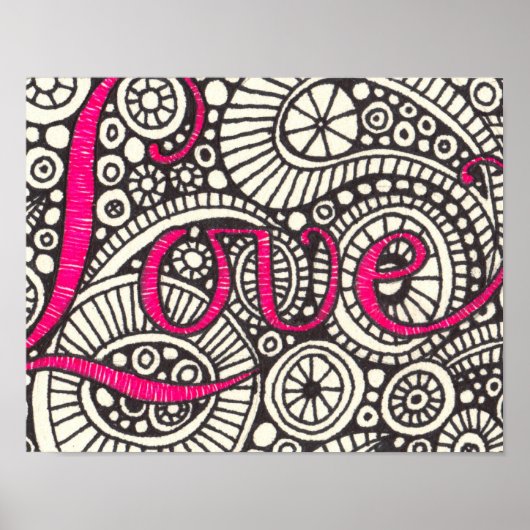 Liebe Doodle Art Print Poster (Vorne)