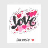 Liebe doodle Art valentine Aufkleber (Blatt)