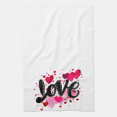 Liebe doodle Art valentine Geschirrtuch (Vertikal)