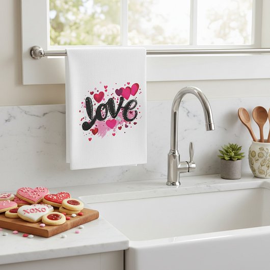 Liebe doodle Art valentine Geschirrtuch