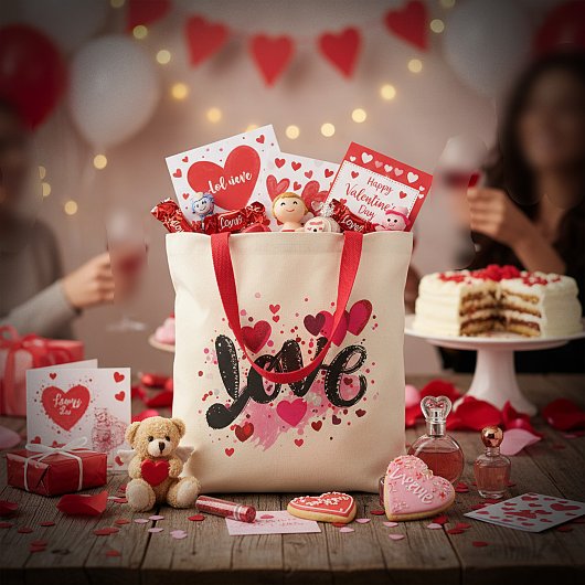 Liebe doodle Art valentine Tragetasche