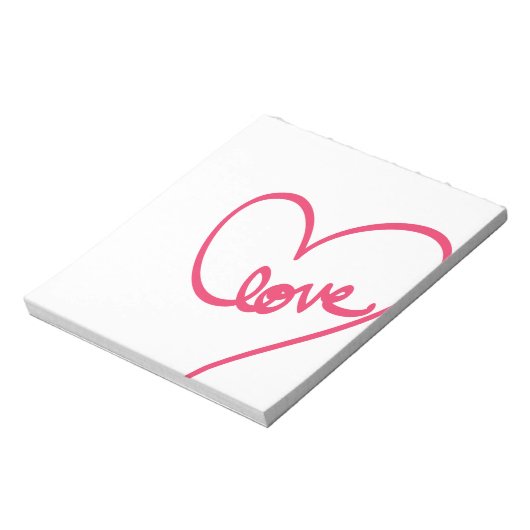 Liebe Doodle Design mit Herz Notizblock (Rotiert)
