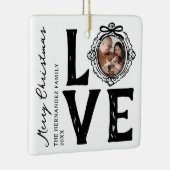 Liebe Doodle Foto Weihnachten Keramikornament (Rechts)