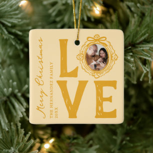 Liebe Doodle Foto Weihnachten Keramikornament