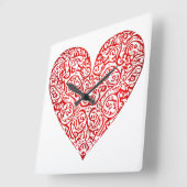 Liebe Doodle Heart Abstrakt Art, Nr. 02 Quadratische Wanduhr (Winkel)