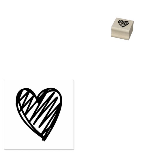 LIEBE DOODLE HEART Sign Punch Karten Treuekarte Gummistempel (Stempel)