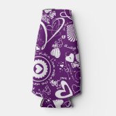 Liebe Doodles-Lila-Weiß-Flasche Cooler Flaschenkühler (Vorderseite)