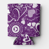 Liebe Doodles-Lila-White Drink kann kühler Dosenkühler (Vorderseite)