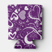 Liebe Doodles-Lila-White Drink kann kühler Dosenkühler (Rückseite)