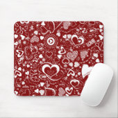 Liebe Doodles Red MOUSE PAD Mousepad (Mit Mouse)