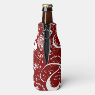 Liebe Doodles-Red-White-Flasche Cooler Flaschenkühler