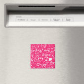 Liebe Doodles Rosa-Weiß-Quadrat-Magnet Magnet (In Situ (Geschirrspüler))