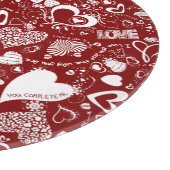 Liebe Doodles Rot-Weiß-Schneidebrett Schneidebrett (Ecke)