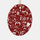 Liebe Doodles Rund Ornament (Rechts)