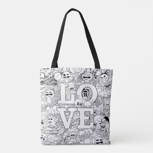 Liebe Doodles Tasche (Rückseite)