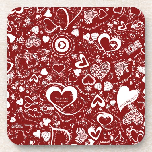Liebe Doodles Untersetzer (Vorderseite)