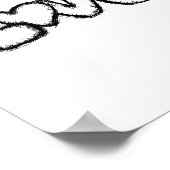 Liebe doododle Schwarz-weiße moderne einfache Gewo Poster (Ecke)