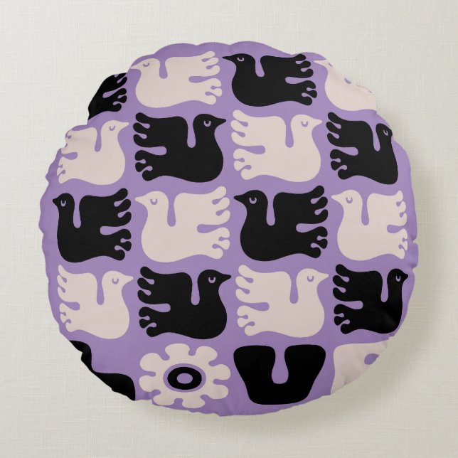 Liebe Dove Rundes Kissen (Vorderseite)