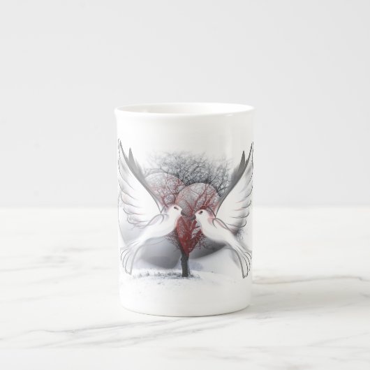Liebe Doves Knochen China Tasse (Vorderseite)