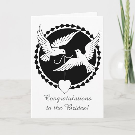 Liebe Doves Lesbian Wedding Card Karte (Vorderseite)