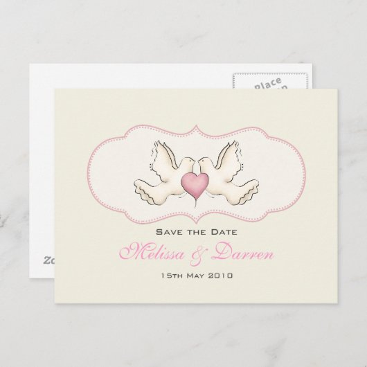 Liebe Doves Postkarte (Vorne/Hinten)