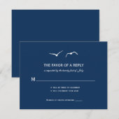 Liebe Doves Wedding RSVP Cards - Marine Karte (Vorne/Hinten)