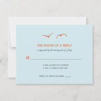 Liebe Doves Wedding RSVP Cards - Sky Blue