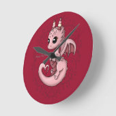 Liebe-Drache-Uhr Runde Wanduhr (Winkel)