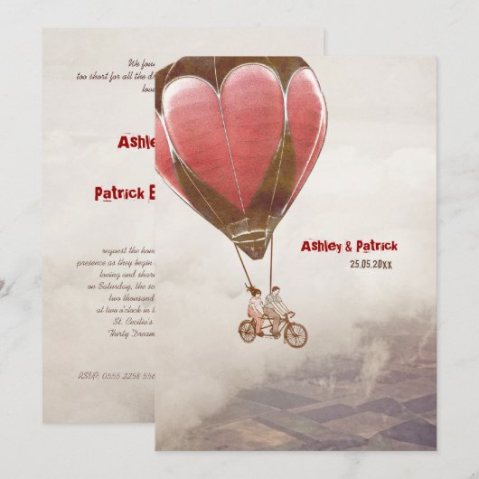 Liebe Dream Wedding Einladung (Vorne/Hinten)