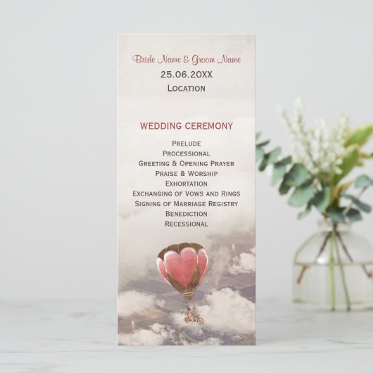 Liebe Dream Wedding Programm (Stehend Vorderseite)