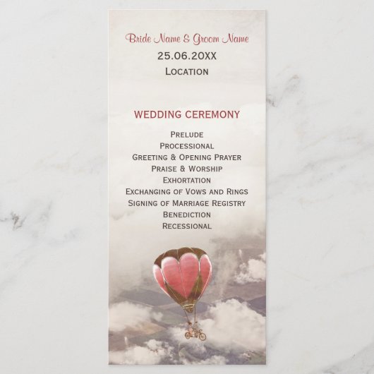 Liebe Dream Wedding Programm (Vorderseite)